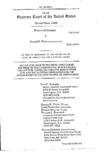 Amicus Brief by the Congressional Black Caucus  for the Warren McCLeskey Case (1986)