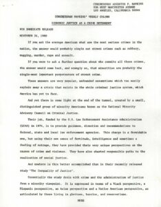 Ã¢â‚¬Å“Economic Justice as a Crime DeterrentÃ¢â‚¬Â Ã¢â‚¬â€œ Press Release from Rep. Augustus Hawkins (1980)