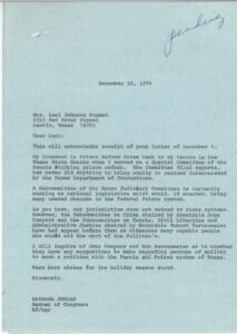Correspondence between Rep. Barbara Jordan and Constituents Regarding Prison Reform  (1974)