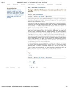 Rangel Call for Action on 1 in 100 Americans Now in Prison(2008)