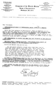 Letter from Rep. Elton Gallegly Explaining the Negative Affects of Drug Legalization (1990)