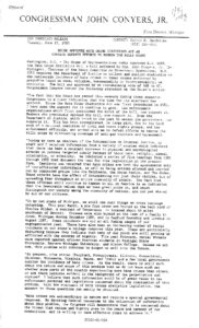 Press Release from Rep. John Conyers Commenting on the U.S. House of Representatives Passing His Hate Crime Statistics Act  (1989)
