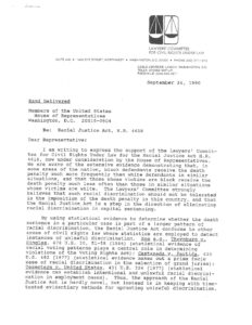 Lawyers’Committee for Civil Rights Under Law Supports the Racial Justice Act (1990)