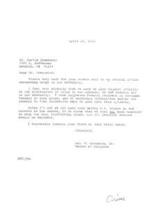 Rep. Crockett Letter to Constituent Regarding Drugs in the Community (1988)