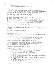 Why We are Losing the War on Drugs- Fact Sheet on Drug Issues (1989)