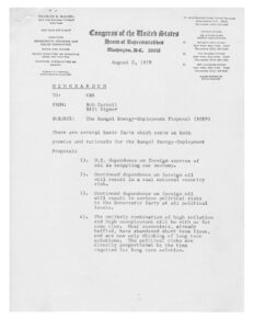 Letter Regarding The Rangel Energy-Employment Proposal (REEP)