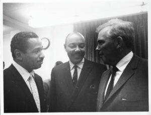 Rep. John Conyers Jr. (D-MI) and Rep. Louis Stokes (D-OH) Speaking with Rep. Ray Madden (D-IN)