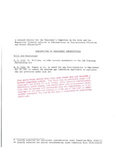 Subcommittee on Employment Opportunities, Listing of Bills H.R. 4115 and H.R. 4154