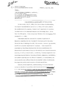 Article by Rep. Parren Mitchell on the Creation of a Department of Education