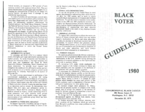 Pamphlet on Black Voter Guidelines Published by the Congressional Black Caucus