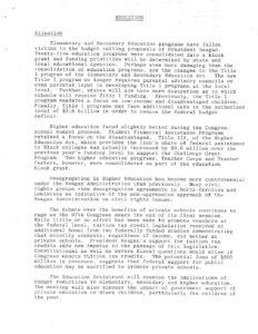 Statement on Education During the Reagan Administration