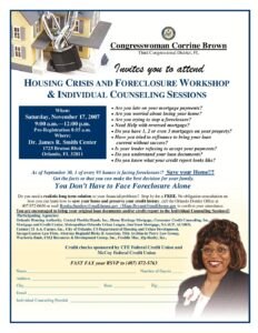 Housing Crisis and Foreclosure Workshop (2007)