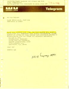 Telegram from the United Food and Commercial Workers International Union requesting support for Fair Housing Amendments (1988)