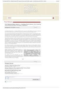 U.S. Representative Alcee L. Hastings Reintroduces Fair Housing and Homeownership Promotion Legislation (2008)