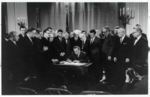 President Lyndon B. Johnson Signs the Civil Rights Bill of 1968