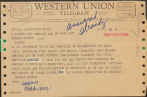 Correspondence between Sen. Edward Brooke and Michigan Gov. George Romney Regarding 1968 Fair Housing Legislation (1968)