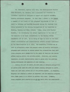 Sen. Edward Brooke on Housing Reform Amendments Act of 1971 (1971)