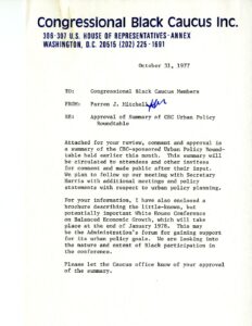 Summary of CBC Urban Policy Roundtable (1977)