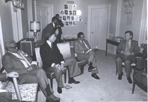 CBC Members Confer with Senator Ted Kennedy (D-MA)