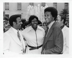 Tennis Player and Activist Arthur Ashe with Rep. Andrew Young (D-GA) and Rep. Barbara Jordan (D-TX)