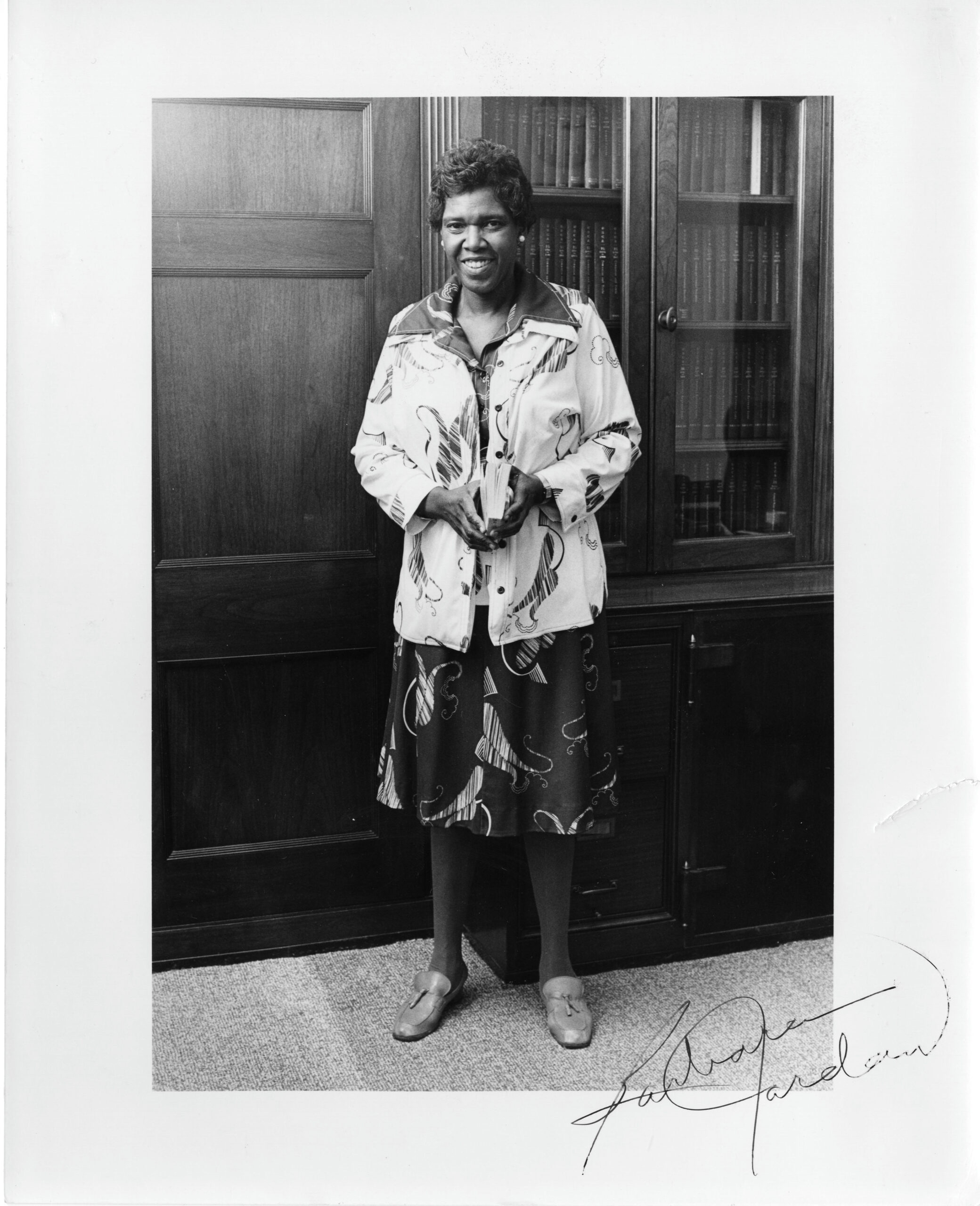 Autographed photo of Rep. Barbara Jordan (D-TX)