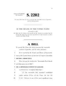 S.2202 Renewable Fuel Standard Extension Act of 2007