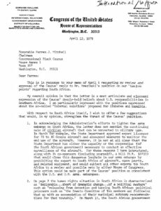Letter from Rep. Cardiss Collins (D-IL) to Rep. Parren Mitchell (D-MD) regarding letter to Dr. Brezinski