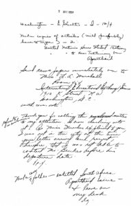 Draft of a letter from Charles Diggs to Mrs. L. A. Marshall