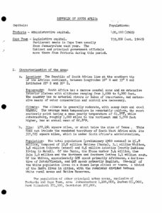 Fact Sheet on South Africa