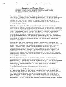 Statement submitted by Charles Diggs to Africa Magazine
