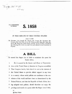 S. 1858, Sugar Act Amendment